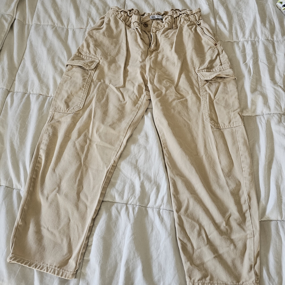 Zara Womens Tan Cargo Pants